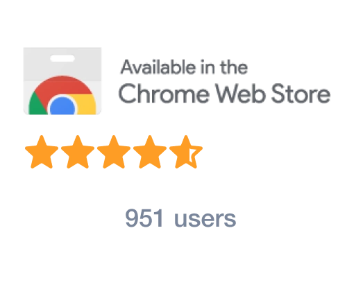 chrome extension five star rating from 951 users